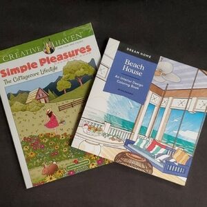 Adult Coloring Book Bundle- Dream Home Beach Theme & Creative Haven Cottagecore